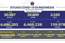 Kasus harian COVID-19 di Indonesia bertambah 2.548 orang