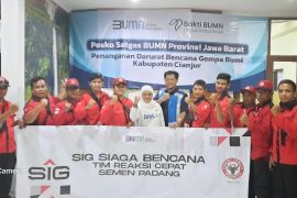 Tiba di Cianjur, TRC Semen Padang berkoordinasi dengan BUMN Peduli
