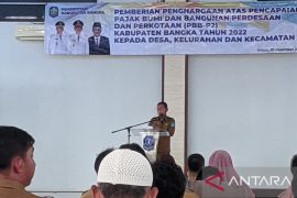 Pemkab Bangka berikan penghargaan desa berprestasi pungutan PBB
