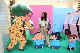 Warna warni cerah penuhi instalasi seni Crayon Shinchan