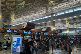 Arus pergerakan penumpang di Bandara Soekarno Hatta terpantau ramai
