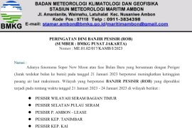 BMKG beri peringatan dini kewaspadaan  banjir rob di enam wilayah pesisir Maluku