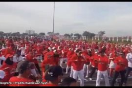 Ratusan warga Bekasi antusias ikuti senam Indonesia Juara