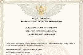 "Murok Jerami" Bangka Tengah Tercatat di Ditjen Kekayaan Intelektual Kemenkumham