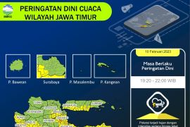 BMKG ingatkan cuaca ekstrem di Jatim sepekan ke depan