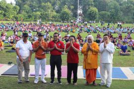 Ribuan warga ikuti Gebyar Yoga Bali Kuno sambut HUT Kota Denpasar