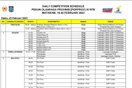 Jadwal dan lokasi pertandingan Porprov NTB 2023: 25 Februari