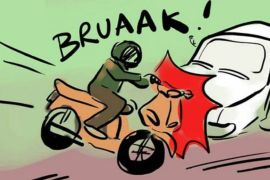 Dua pengendara sepeda motor tewas ditabrak mobil