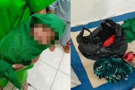 Seorang bayi  perempuan dibuang ke tempat sampah
