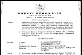 Bupati Kasmarni  tunjuk Ersan Saputra Plt Sekda Bengkalis
