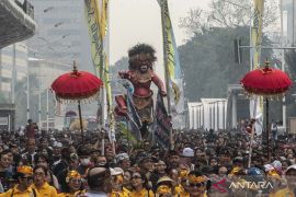 Sambut Nyepi, umat Hindu gelar pawai Ogoh-Ogoh di kawasan Car Free Day Jakarta