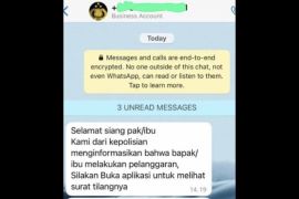 Warga diimbau tak tertipu modus surat tilang lewat WhatsApp