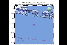 BMKG: Gempa Magnitudo 5,0 mengguncang selatan Bali