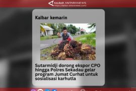 Kalbar kemari, Sutarmidji dorong ekspor CPO hingga Polres Sekadau gelar program Jumat Curhat