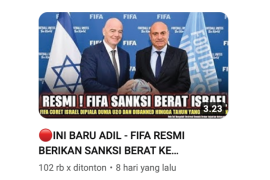 Kartu merah  dari UEFA mengancam Israel gara-gara offside di Gaza