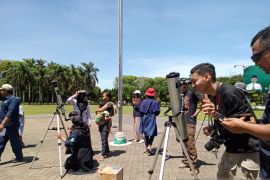 Warga Lumajang amati gerhana matahari hibrida  di alun-alun