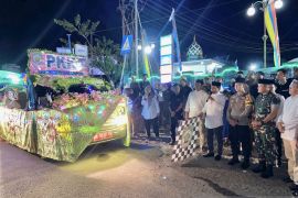 LEBARAN 2023 - Puluhan peserta pawai malam takbiran di Balangan