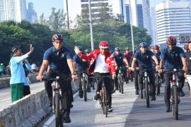 Presiden Jokowi gowes di kawasan CFD Sudirman-Thamrin
