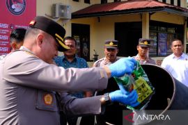 Polres Aceh Utara musnahkan barang bukti narkoba senilai Rp14,2 miliar