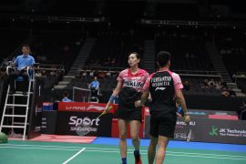 Debut ganda campuran Dejan/Gloria di Singapore Open berakhir mengecewakan