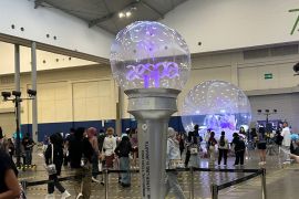 Instalasi foto berbentuk "Seubong", hadir di lokasi Konser aespa       si