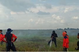 TKTD PT SAM dan BPBD HSS bersinergi padamkan api di lahan masyarakat