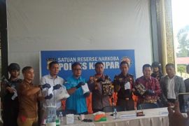 Polres Kampar musnahkan 3 kg sabu di depan empat tersangka