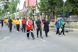 Kodim 1001/HSU-BLG gelar olahraga bersama dengan pemda