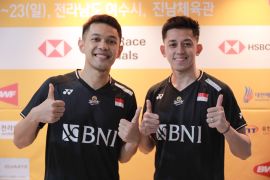 Fajar/Rian lolos mudah ke babak dua Korea Open