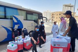 Jamaah Haji asal Kalimantan Barat bergerak ke Masjid Nabawi di Madinah