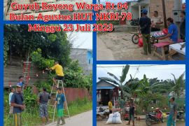 Prajurit Korem Samarinda pimpin warga sambut  HUT Kemerdekaan