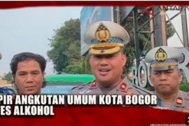 Satlantas Polresta Bogor Kota tes alkohol sopir amgkutan umum