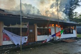 Kantor KPU Jayapura Papua terbakar