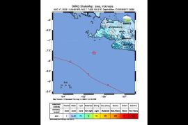 BMKG: Gempa M5,7 guncang wilayah barat daya Muara Binuangeun Banten