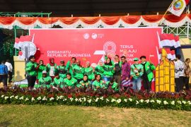 40 driver ojol ikut upacara HUT ke-78 RI di Keboen Sajoek