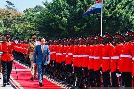 Jokowi disambut secara kenegaraan ketika tiba di State House Nairobi Kenya