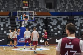 Latihan Timnas basket Latvia jelang FIBA World Cup 2023