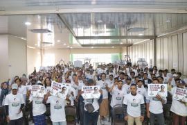 Ribuan buruh, petani dan nelayan deklarasi "Gerilya 08" dukung Prabowo