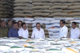 Presiden Jokowi tinjau stok beras di Bulog Bogor dan Jakarta