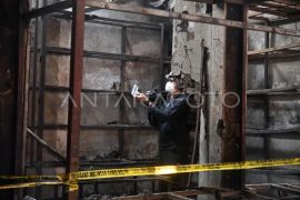 Olah TKP lokasi kebakaran Pasar Leuwiliang