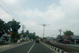 Kota Tanjung Pandan diliputi kabut asap  akibat kebakaran hutan