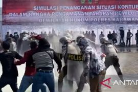 Polres Karawang simulasikan sistem pengamanan pemilu