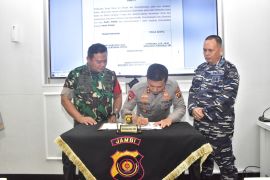 Polda Jambi gandeng Korem Gapu dan TNI AL Palembang perkuat pengamanan kamtibmas