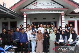 Kantor LKBN ANTARA Biro Bangka Belitung kedatangan puluhan mahasiswa jurnalistik IAIN SAS Babel