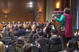 Bahas Israel, sidang Senat Amerika Serikat berulang kali diinterupsi pengunjuk rasa