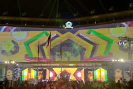 Presiden Jokowi dan Menhan Prabowo hadir pada acara HUT Ke-59 Partai Golkar