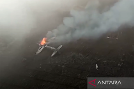 Pesawat Super Tucano TNI AU jatuh di areal pertanian warga