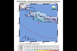 Gempa dengan magnitudo 5,2 terjadi di Barat Daya Kabupaten Bandung