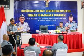 Kemenkumham Sulsel koordinasi di Kanwil Maluku Utara untuk pengawasan pengungsi LN