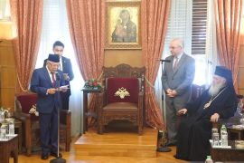 VP Amin invites Greek Archbishop to stop Palestinian-Israeli conflict